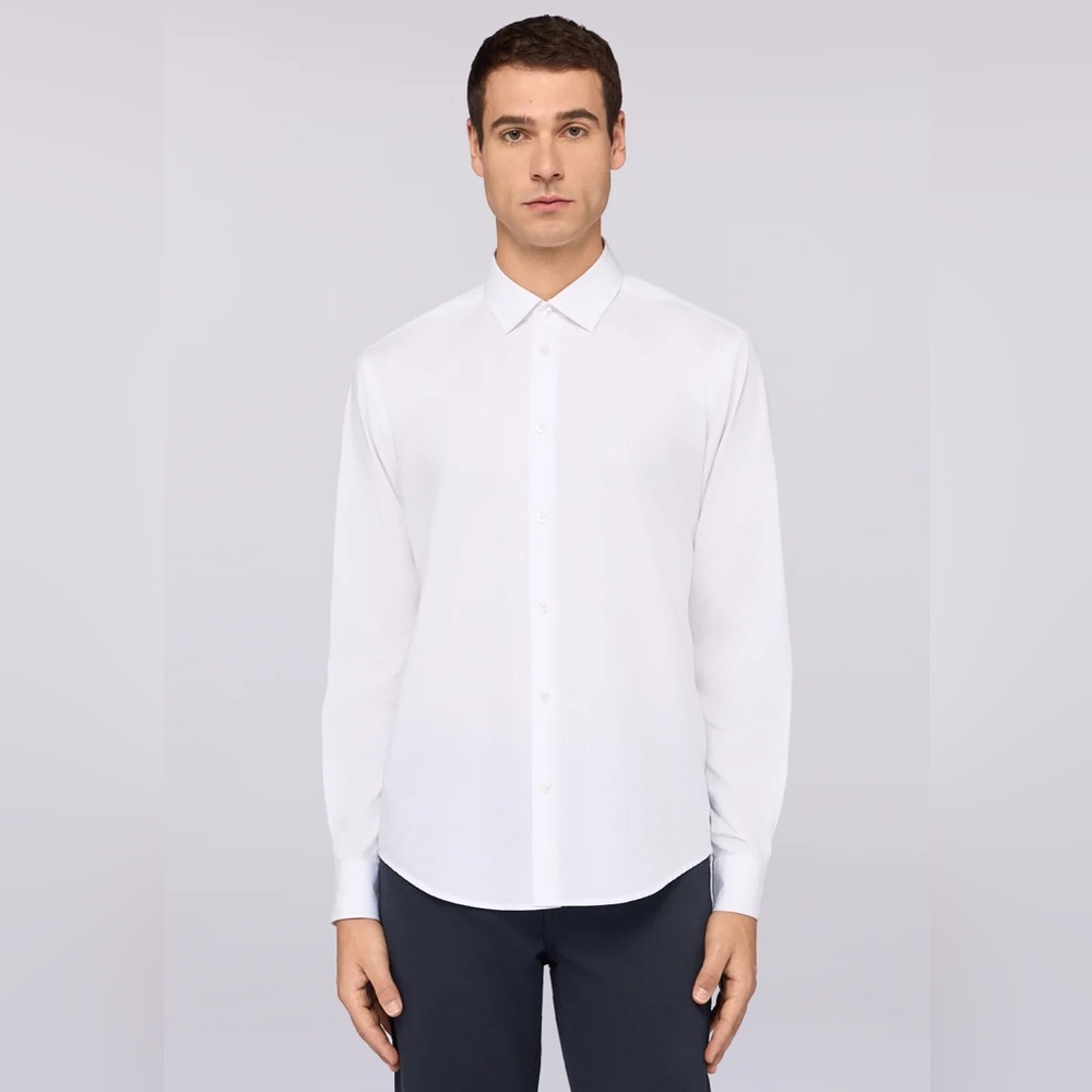 NWOT Regular Cut Button-Up Shirt Trussardi Jeans Logo Designer Men - Size L
